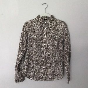 Talbots Leopard Button Down